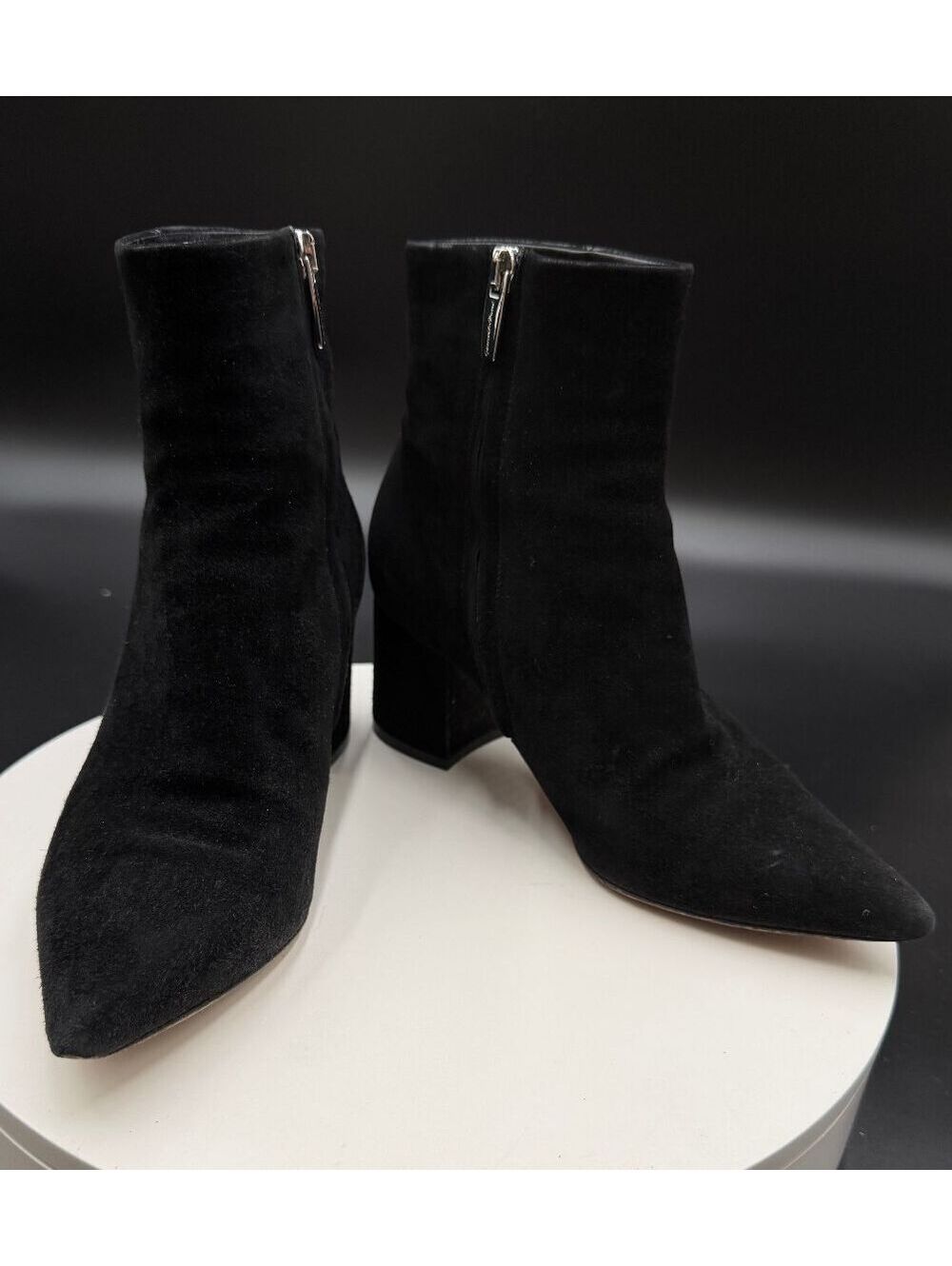 Gianvito Rossi Black Suede Pointed Toe Stiletto Ankle Levy Boots Women's Size 36